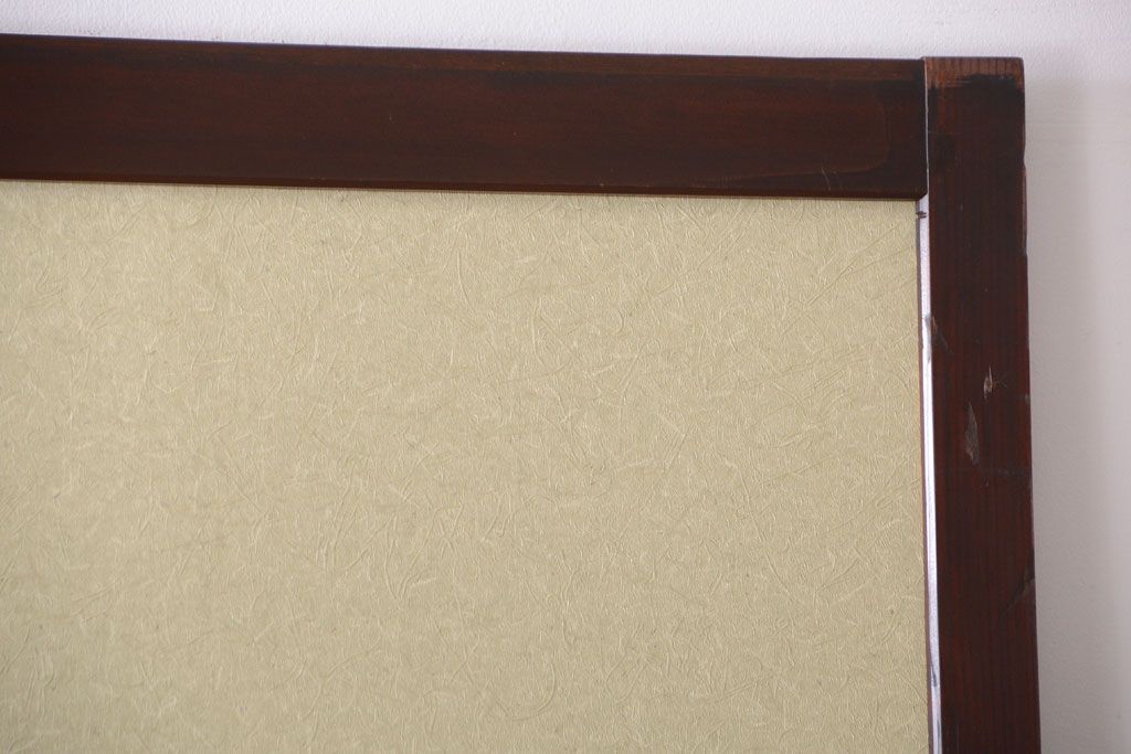 古民具・骨董 和紙貼りの上品な格子帯戸2枚セット(ガラス帯戸)