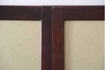 古民具・骨董 和紙貼りの上品な格子帯戸2枚セット(ガラス帯戸)