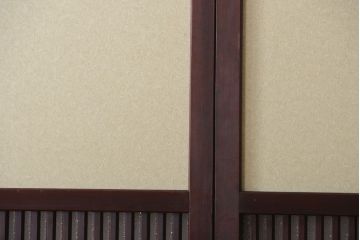 古民具・骨董 和紙貼りの上品な格子帯戸2枚セット(ガラス帯戸)