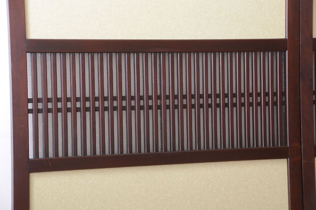 古民具・骨董 和紙貼りの上品な格子帯戸2枚セット(ガラス帯戸)