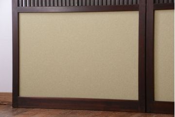 古民具・骨董 和紙貼りの上品な格子帯戸2枚セット(ガラス帯戸)