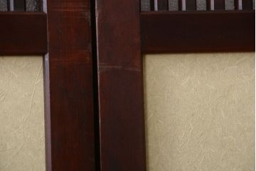 古民具・骨董 和紙貼りの上品な格子帯戸2枚セット(ガラス帯戸)