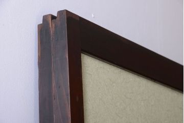 古民具・骨董 和紙貼りの上品な格子帯戸2枚セット(ガラス帯戸)