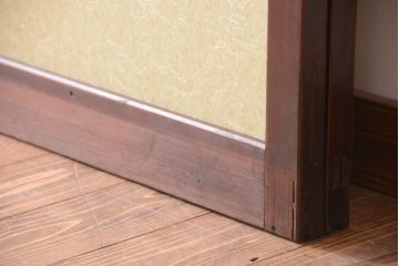 古民具・骨董 和紙貼りの上品な格子帯戸2枚セット(ガラス帯戸)