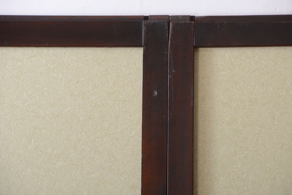 古民具・骨董 和紙貼りの上品な格子帯戸2枚セット(ガラス帯戸)