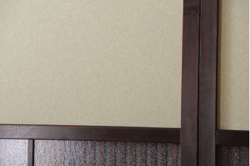 古民具・骨董 和紙貼りの上品な格子帯戸2枚セット(ガラス帯戸)