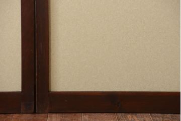 古民具・骨董 和紙貼りの上品な格子帯戸2枚セット(ガラス帯戸)