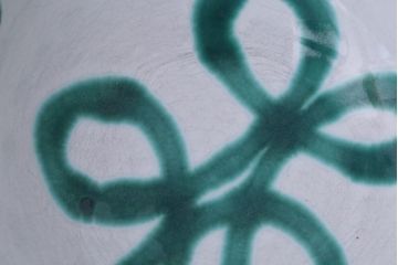 アンティーク雑貨　オーストリア　GMUNDNER KERAMIK(グムンドナーケラミック)　Grungeflammt(グリュングフラムト)シリーズ　スープカップ2客皿4枚セット