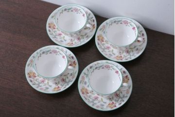 アンティーク雑貨　イギリスMINTON(ミントン)　Haddon Hall(ハドンホール)　カップ&ソーサー4客セット