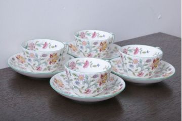 アンティーク雑貨　イギリスMINTON(ミントン)　Haddon Hall(ハドンホール)　カップ&ソーサー4客セット