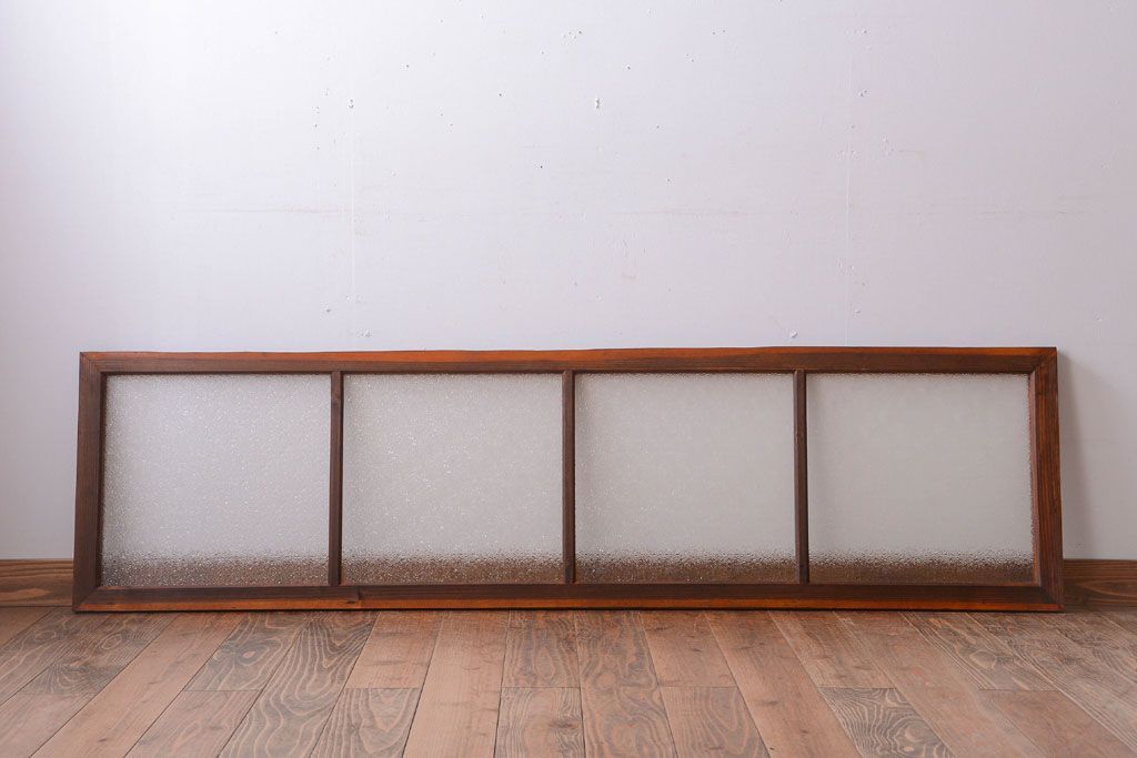 古民具・骨董　ダイヤガラス入り!古い木製の明り取り(明かり取り)(1)