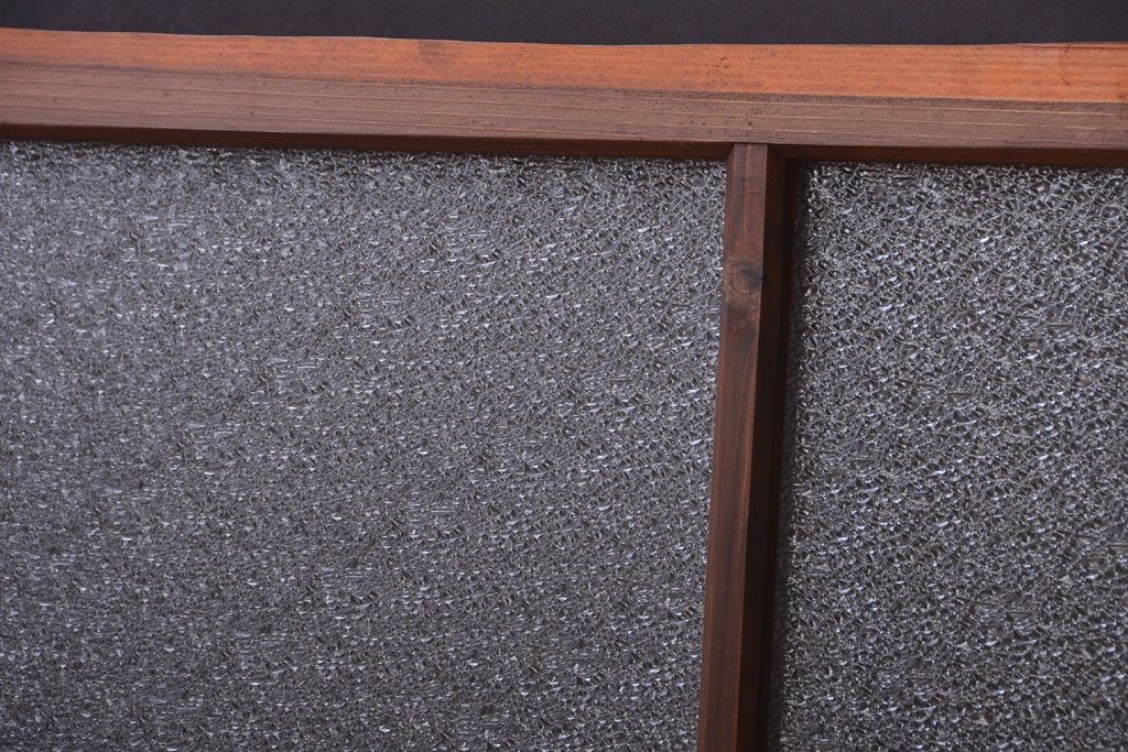 古民具・骨董　ダイヤガラス入り!古い木製の明り取り(明かり取り)(1)