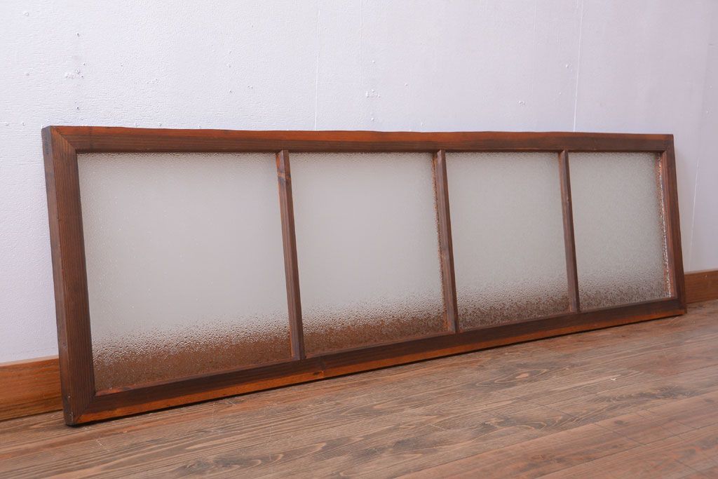 古民具・骨董　ダイヤガラス入り!古い木製の明り取り(明かり取り)(1)