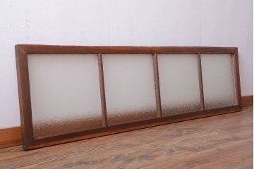 古民具・骨董　ダイヤガラス入り!古い木製の明り取り(明かり取り)(1)