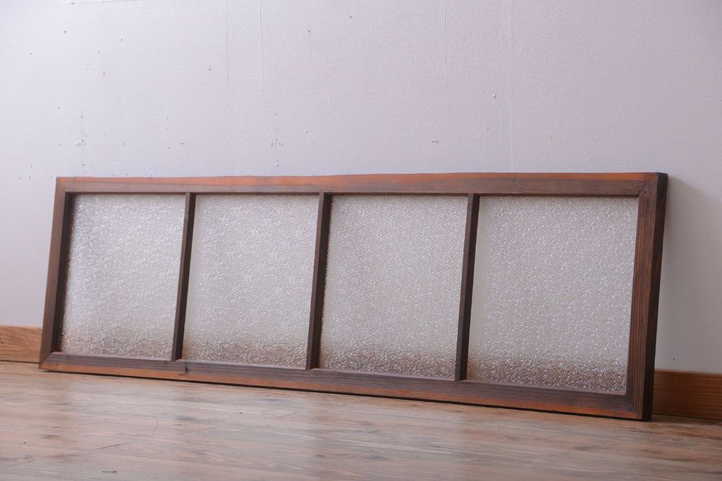 古民具・骨董　ダイヤガラス入り!古い木製の明り取り(明かり取り)(1)