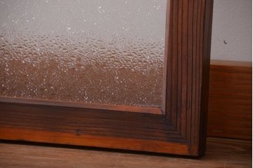 古民具・骨董　ダイヤガラス入り!古い木製の明り取り(明かり取り)(1)