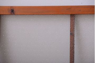 古民具・骨董　ダイヤガラス入り!古い木製の明り取り(明かり取り)(1)