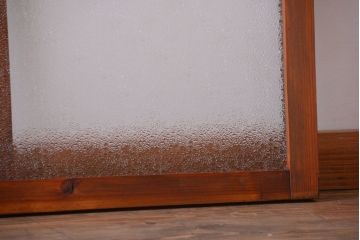 古民具・骨董　ダイヤガラス入り!古い木製の明り取り(明かり取り)(1)