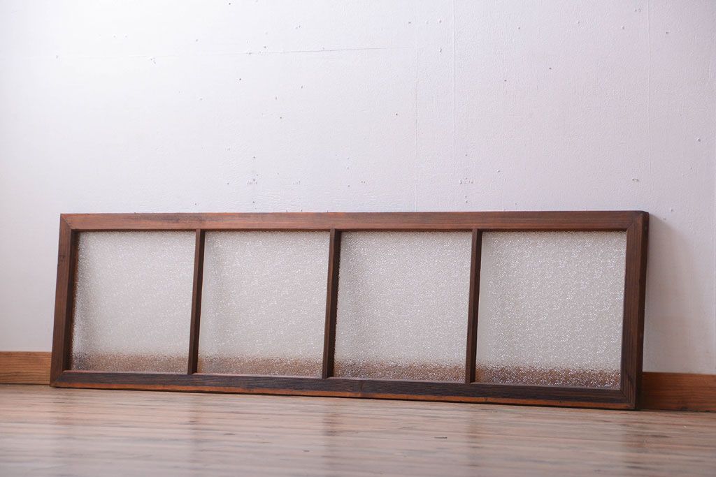 古民具・骨董　ダイヤガラス入り!古い木製の明り取り(明かり取り)(2)