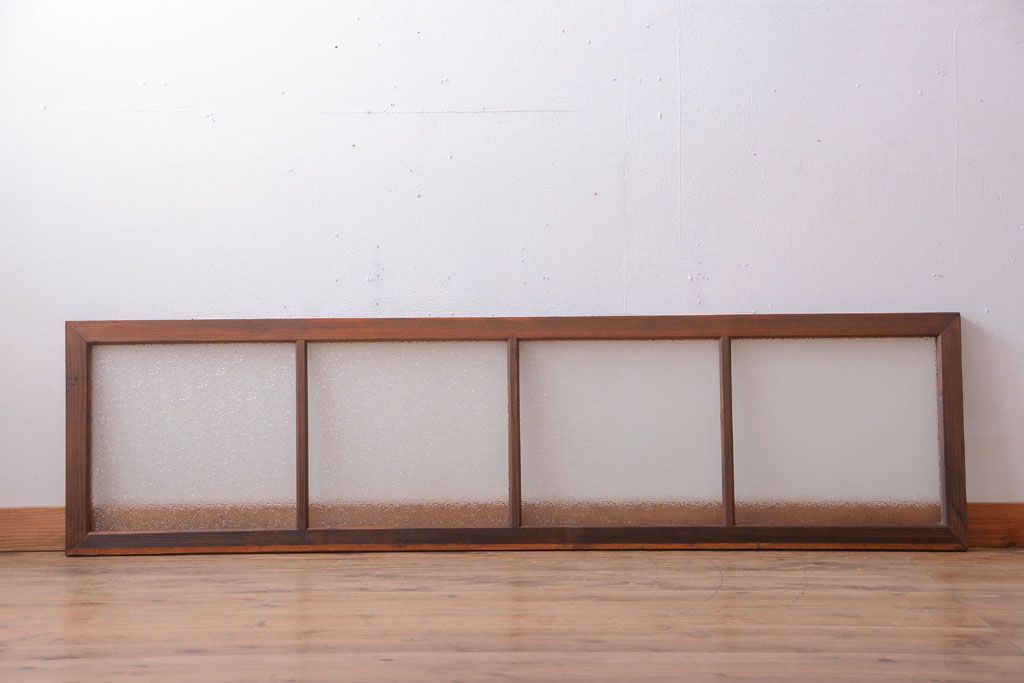 古民具・骨董　ダイヤガラス入り!古い木製の明り取り(明かり取り)(2)