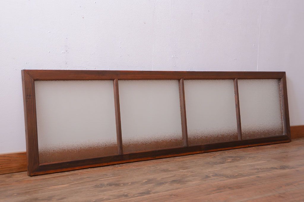 古民具・骨董　ダイヤガラス入り!古い木製の明り取り(明かり取り)(2)