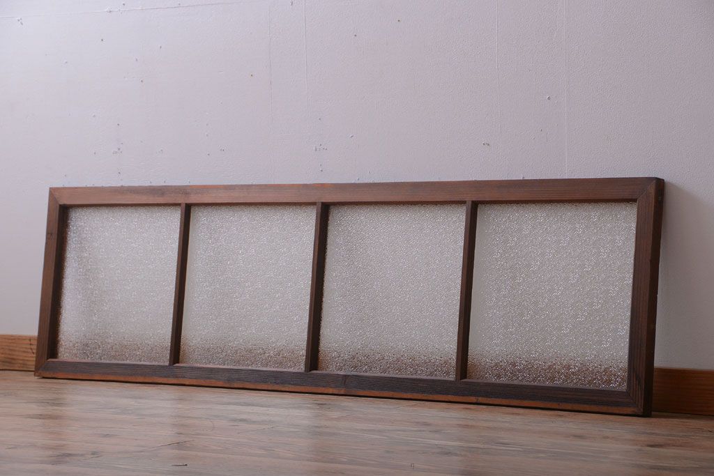 古民具・骨董　ダイヤガラス入り!古い木製の明り取り(明かり取り)(2)