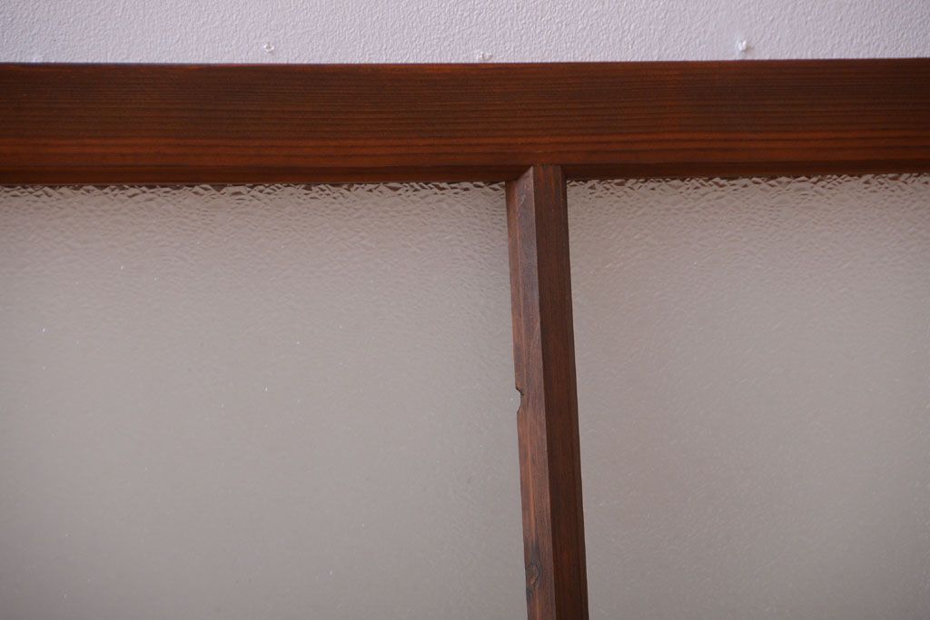 古民具・骨董　ダイヤガラス入り!古い木製の明り取り(明かり取り)(2)