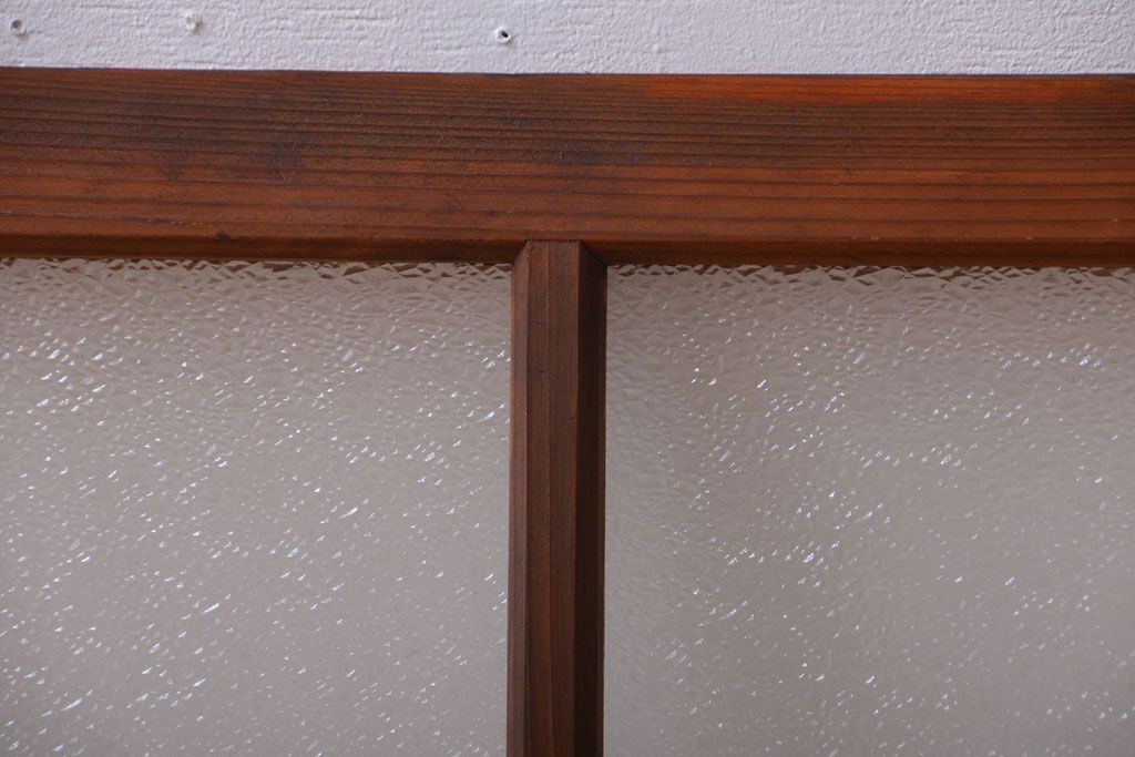 古民具・骨董　ダイヤガラス入り!古い木製の明り取り(明かり取り)(2)