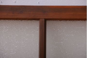 古民具・骨董　ダイヤガラス入り!古い木製の明り取り(明かり取り)(2)