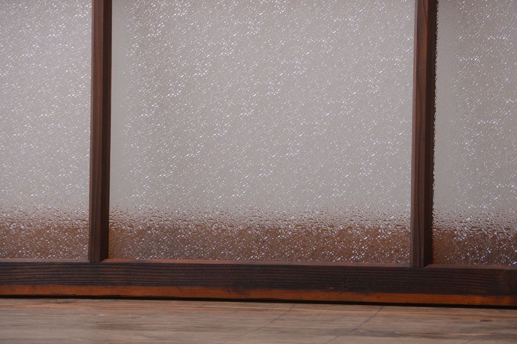 古民具・骨董　ダイヤガラス入り!古い木製の明り取り(明かり取り)(2)