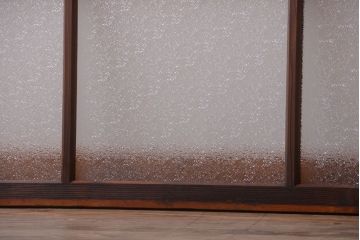 古民具・骨董　ダイヤガラス入り!古い木製の明り取り(明かり取り)(2)