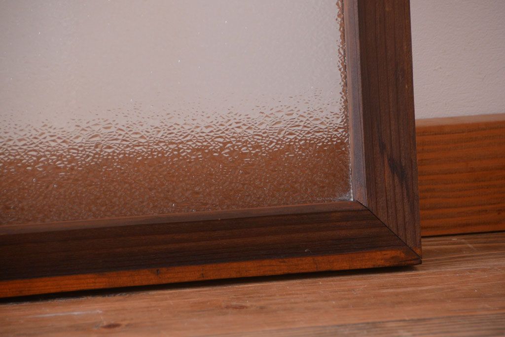 古民具・骨董　ダイヤガラス入り!古い木製の明り取り(明かり取り)(2)