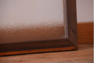 古民具・骨董　ダイヤガラス入り!古い木製の明り取り(明かり取り)(2)