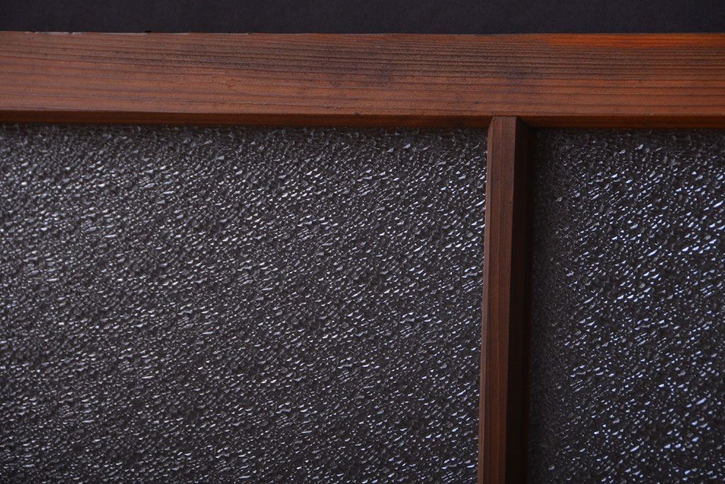 古民具・骨董　ダイヤガラス入り!古い木製の明り取り(明かり取り)(2)