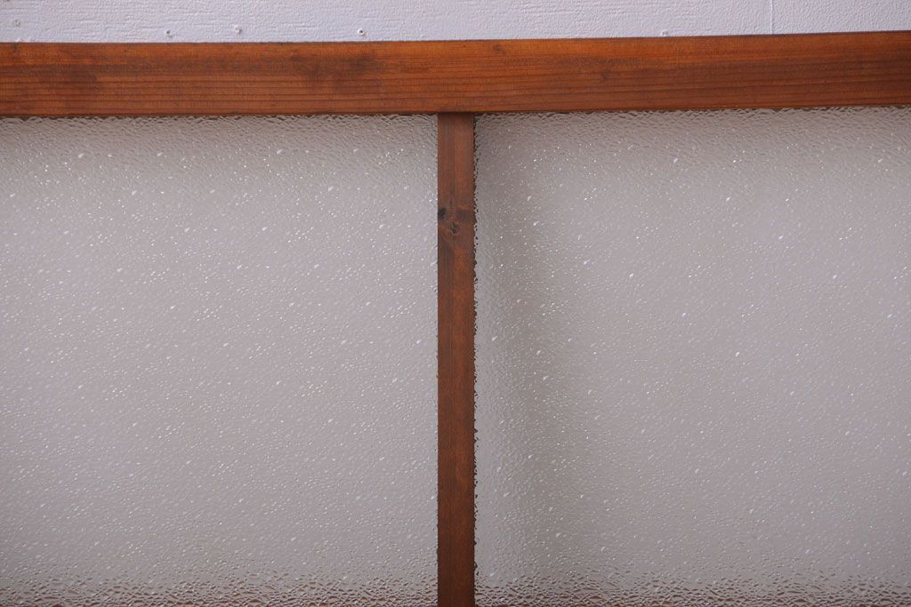 古民具・骨董　ダイヤガラス入り!古い木製の明り取り(明かり取り)(2)