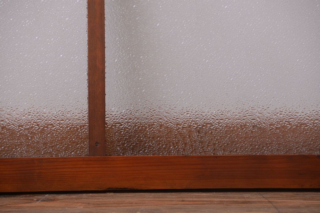 古民具・骨董　ダイヤガラス入り!古い木製の明り取り(明かり取り)(2)