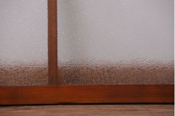 古民具・骨董　ダイヤガラス入り!古い木製の明り取り(明かり取り)(2)