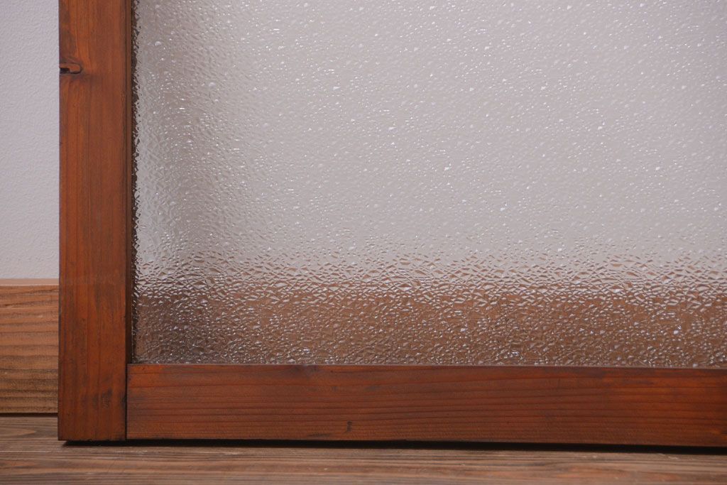 古民具・骨董　ダイヤガラス入り!古い木製の明り取り(明かり取り)(2)