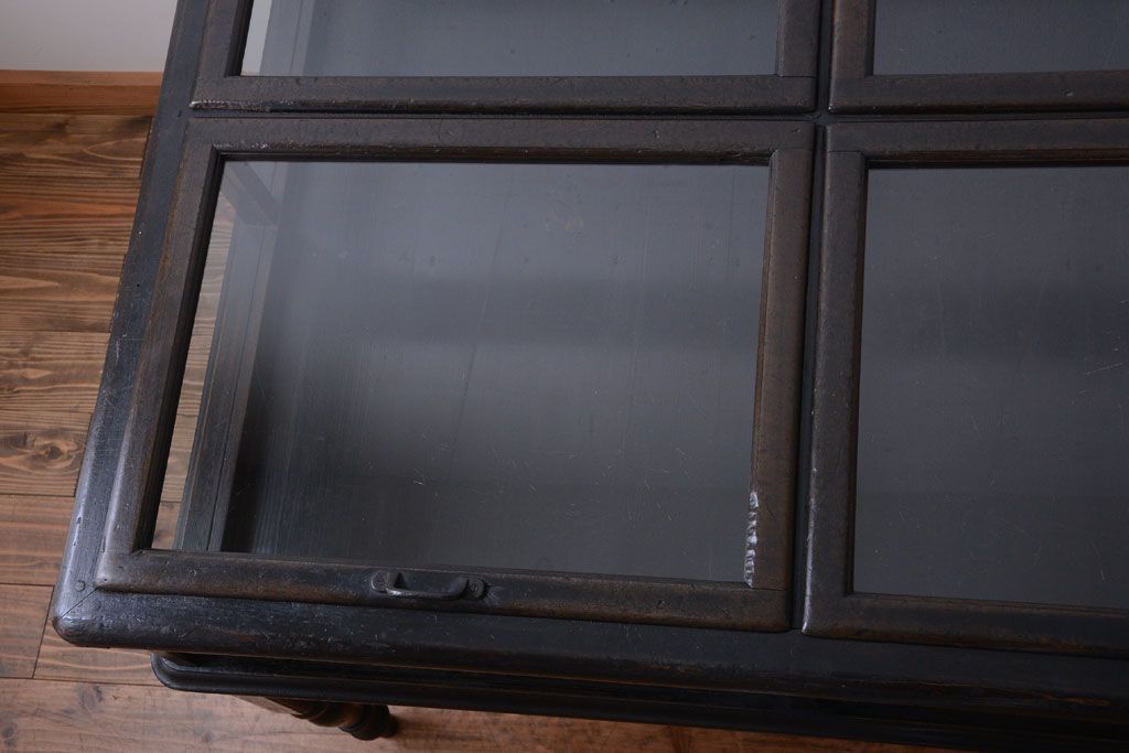 アンティーク家具　和製アンティーク　極めて珍しい!引き出し付きガラス蓋の外れる高級ガラスケース