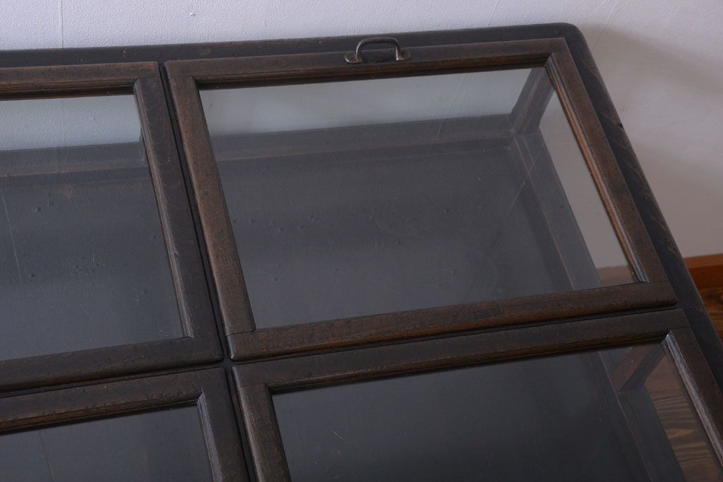 アンティーク家具　和製アンティーク　極めて珍しい!引き出し付きガラス蓋の外れる高級ガラスケース