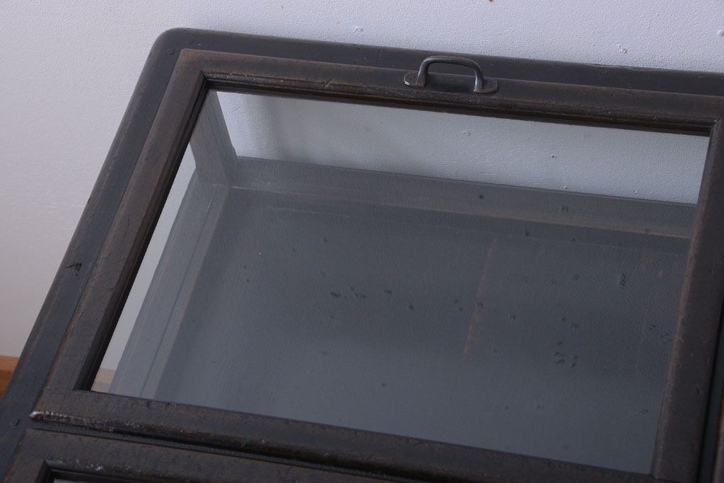 アンティーク家具　和製アンティーク　極めて珍しい!引き出し付きガラス蓋の外れる高級ガラスケース