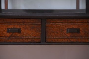 アンティーク家具　和製アンティーク　極めて珍しい!引き出し付きガラス蓋の外れる高級ガラスケース