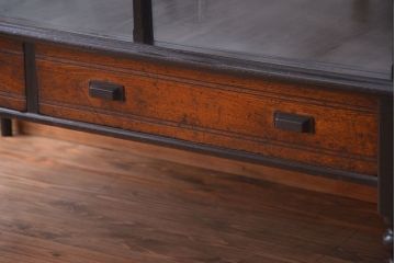 アンティーク家具　和製アンティーク　極めて珍しい!引き出し付きガラス蓋の外れる高級ガラスケース