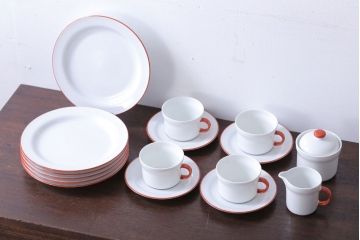 アンティーク雑貨　イタリアRichard Ginori(リチャードジノリ) カップ&ソーサー、シュガー、クリーマー、皿6枚セット
