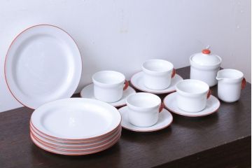 アンティーク雑貨　イタリアRichard Ginori(リチャードジノリ) カップ&ソーサー、シュガー、クリーマー、皿6枚セット