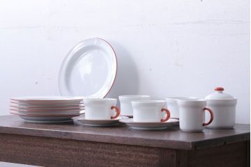 アンティーク雑貨　イタリアRichard Ginori(リチャードジノリ) カップ&ソーサー、シュガー、クリーマー、皿6枚セット