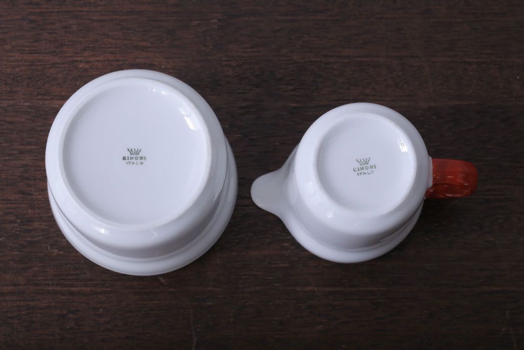 アンティーク雑貨　イタリアRichard Ginori(リチャードジノリ) カップ&ソーサー、シュガー、クリーマー、皿6枚セット