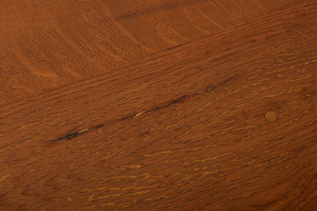 レトロ家具　昭和レトロ　古いナラ材のワイドなアンティーク両袖机