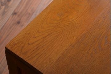レトロ家具　昭和レトロ　古いナラ材のワイドなアンティーク両袖机