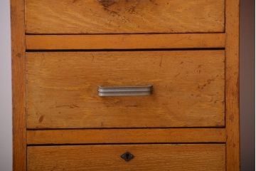 レトロ家具　昭和レトロ　古いナラ材のワイドなアンティーク両袖机